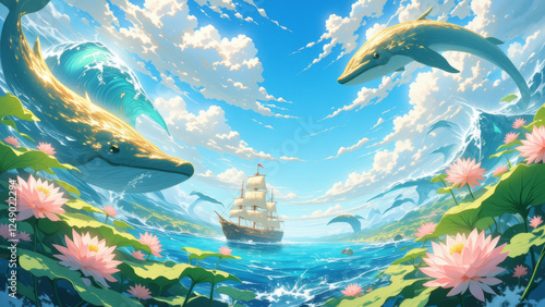 anime wallpaper abstract illustration background..