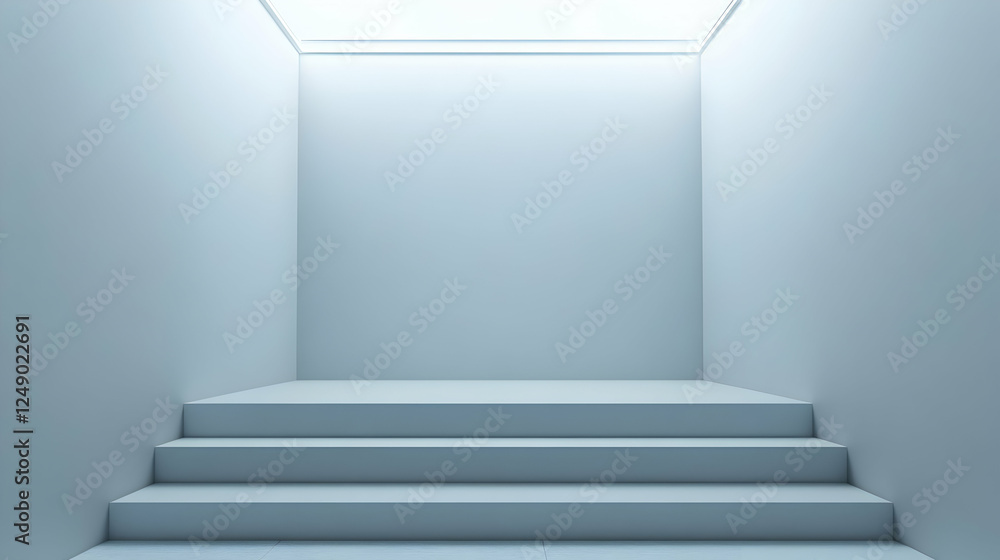 Obraz premium Empty room, steps, presentation, modern, studio, blank space, product display