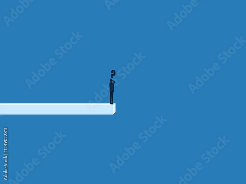 Problems and risks, people standing on a springboard