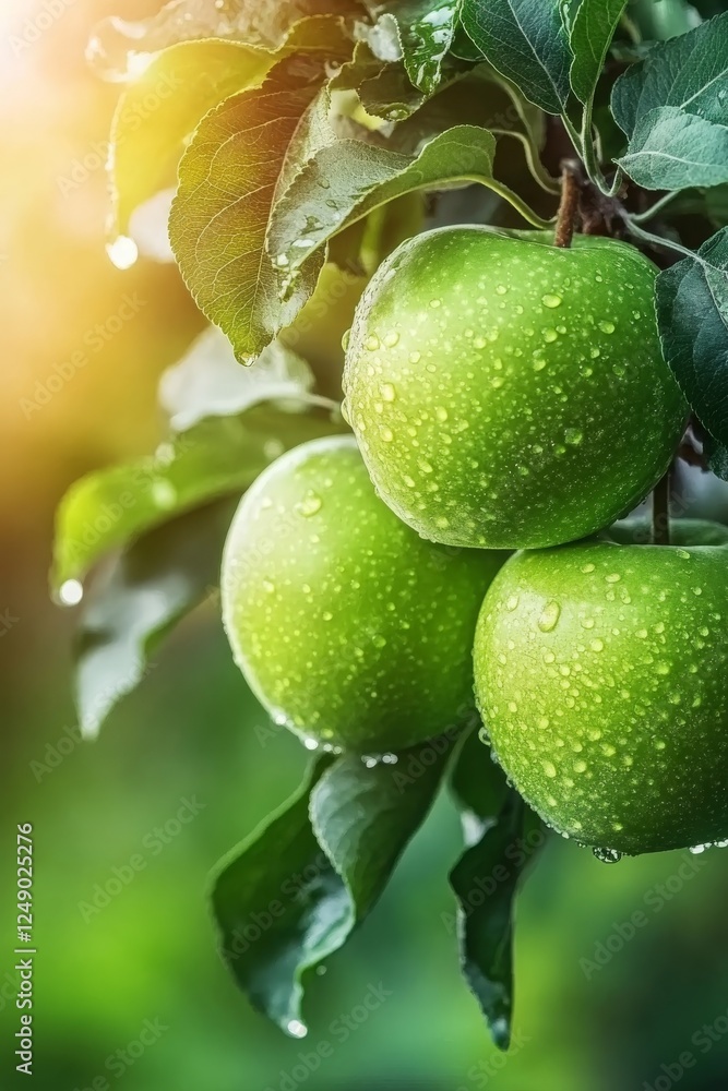 apples grow on a tree with orchard, Generative AI, apples grow on a tree with orchard, Generative AI,