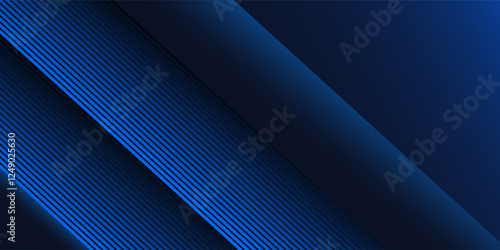Blue and black vector, technology 3d futuristic glow with line shapes banner