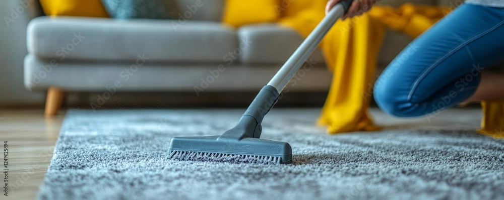 Housekeeper doing chores concept, Close-Up view of housemaid cleaning furniture surface with sanitizer spray and wiping with wet cloth in living room Housekeeper doing chores concept, Close-Up view of housemaid cleaning furniture surface with sanitizer spray and wiping with wet cloth in living room