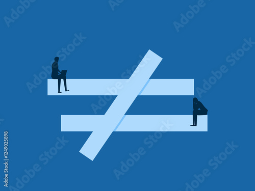 Social inequality, Two businessmen on unequal marks