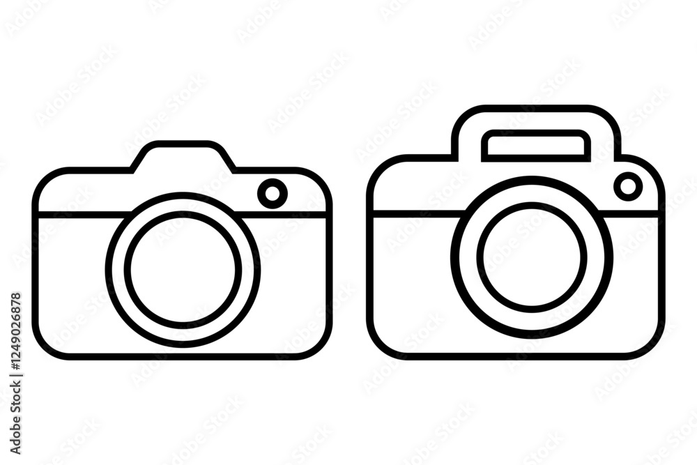 Camera outline icon vector illustration. Camera outline icon vector illustration.