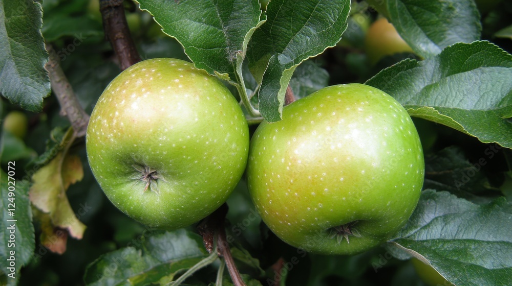 apples grow on a tree with orchard, Generative AI, apples grow on a tree with orchard, Generative AI,