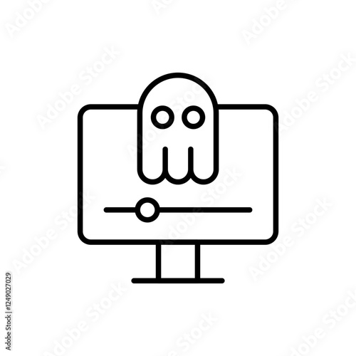 Horror movie outline icons, minimalist vector illustration ,simple transparent graphic element .Isolated on white background