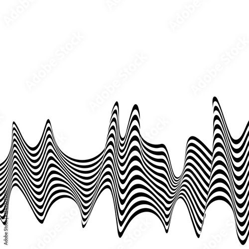 Abstract black and white waves. Wave pattern. Eps 10