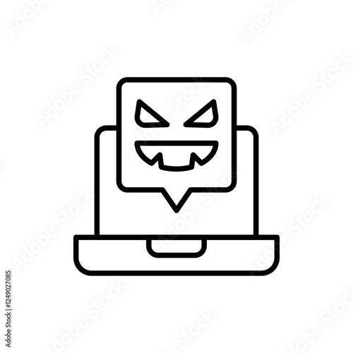 Horror movie outline icons, minimalist vector illustration ,simple transparent graphic element .Isolated on white background