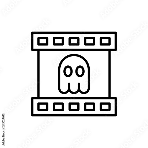 Horror movie outline icons, minimalist vector illustration ,simple transparent graphic element .Isolated on white background