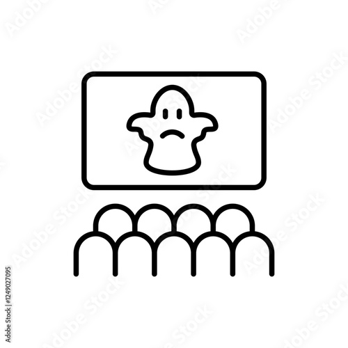 Horror movie outline icons, minimalist vector illustration ,simple transparent graphic element .Isolated on white background