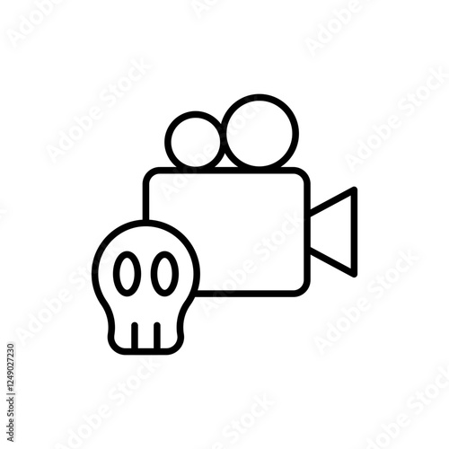 Horror movie outline icons, minimalist vector illustration ,simple transparent graphic element .Isolated on white background
