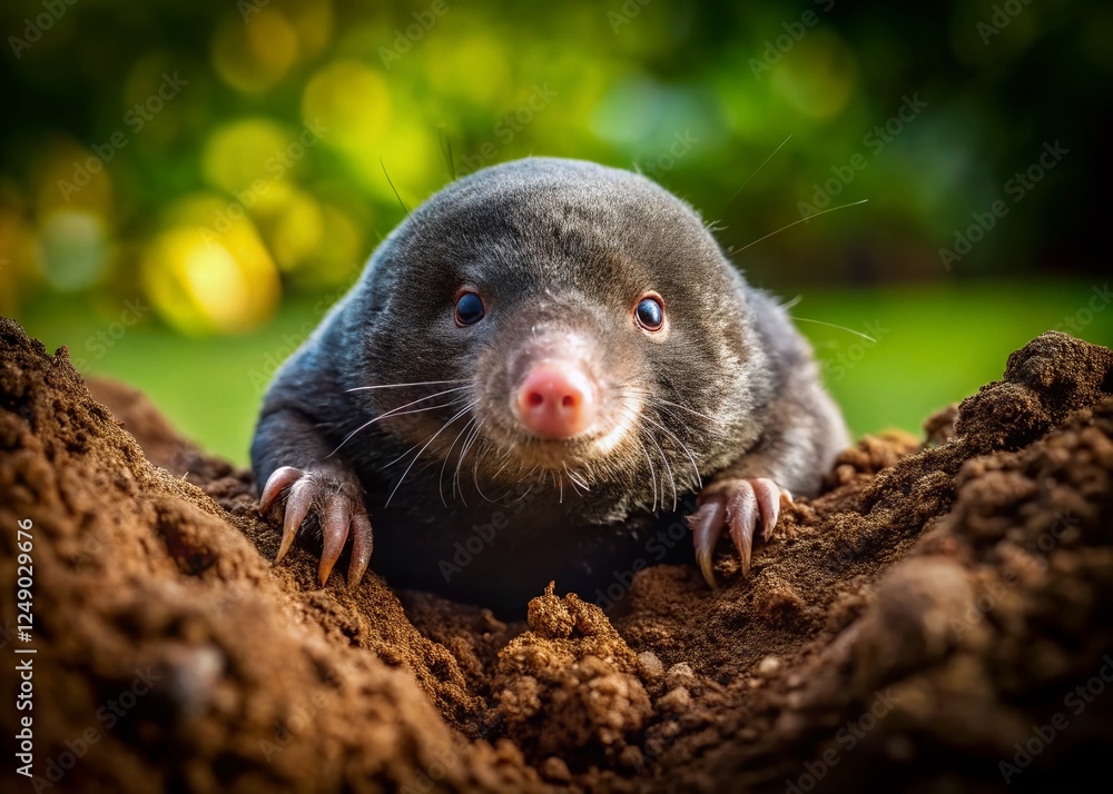 European Mole Emerging from Burrow at Night - Low Light Wildlife Photography European Mole Emerging from Burrow at Night - Low Light Wildlife Photography