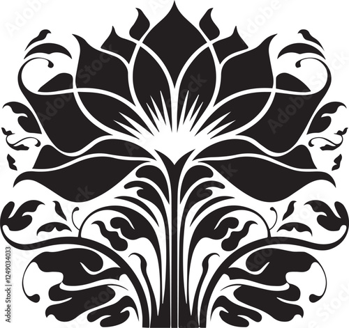  Unique Floral design silhouette illustration