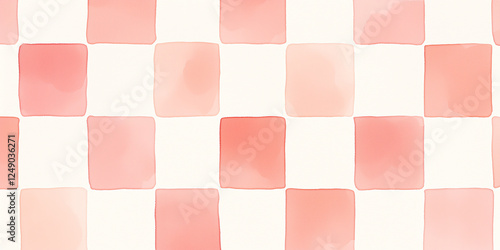 Delicate Pastel Pink Checkered Tile Pattern