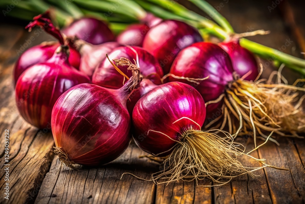 Fresh Red Onions Rustic Wooden Background Culinary Photography Fresh Red Onions Rustic Wooden Background Culinary Photography
