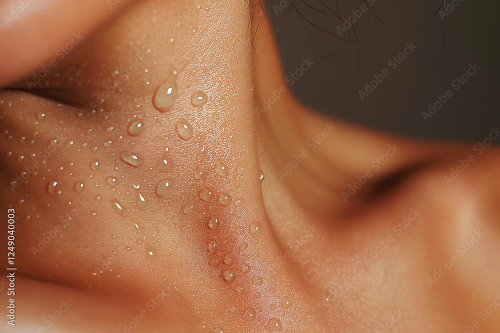 Close-up of water droplets on smooth skin Close-up of water droplets on smooth skin