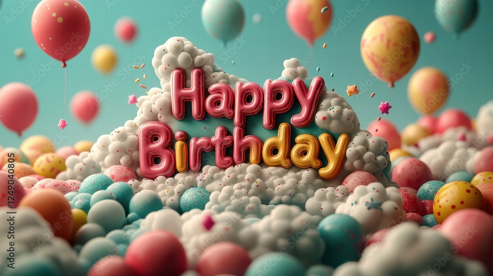 A vibrant and colorful birthday card with the words A vibrant and colorful birthday card with the words