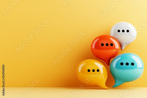 A clean minimalist icon of a speech bubble with three dots inside, symbolizing a discussion topic