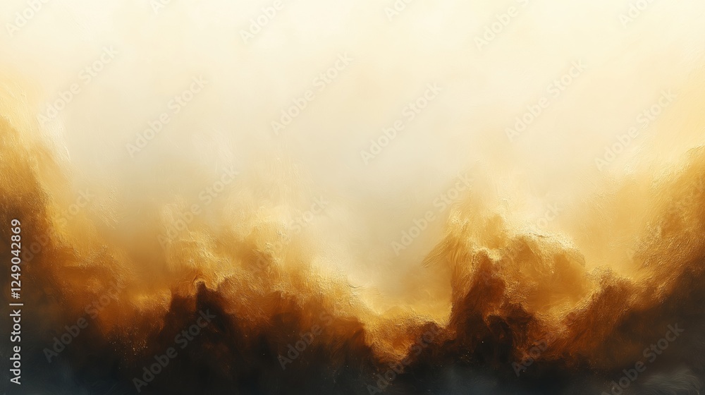 Fototapeta premium Abstract golden mist texture with warm earthy tones and soft light fade