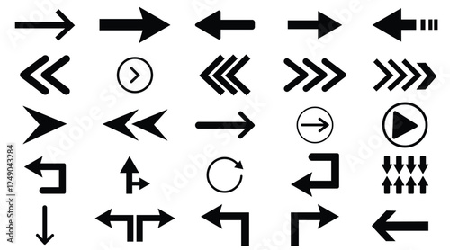 Arrow icons set. Arrow collection. Simple arrow big set.Black arrow vector icon pack. 