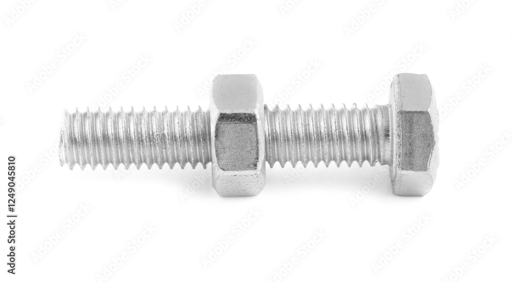 Tap bolt and nut isolated on white background Tap bolt and nut isolated on white background