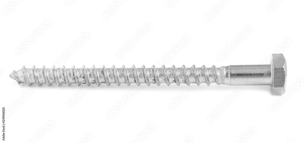 Stainless steel tap bolt on white background Stainless steel tap bolt on white background