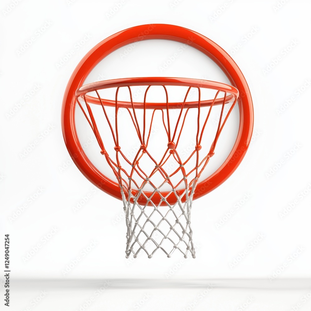 basketball hoop with a red net, isolated on white basketball hoop with a red net, isolated on white