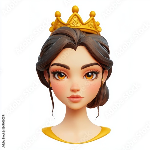 Wallpaper Mural beauty queen with a dazzling makeup look, isolated on white Torontodigital.ca