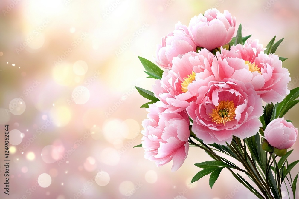Obraz premium Delicate Pink Peonies Bouquet