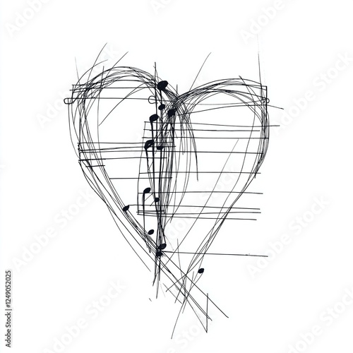 Heart Made of Music Notes and Lines