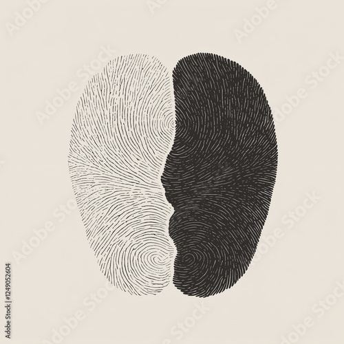 Abstract Faces in Black and White Fingerprints