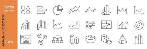 Charts Icons - Vector Line. Editable Stroke.