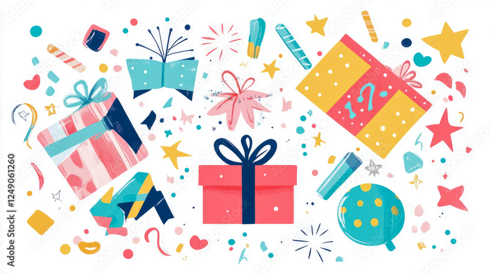 Whimsical Celebration: A Colorful Gift Extravaganza Whimsical Celebration: A Colorful Gift Extravaganza