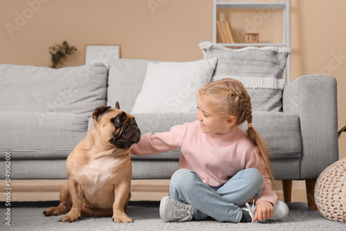 Cute happy little girl with...