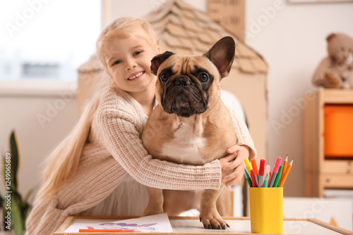 Cute happy little girl with...