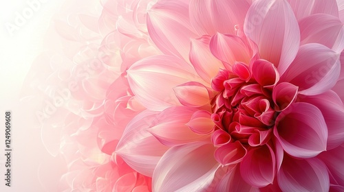 Close-up pink dahlia flower, soft focus, blurred background photo