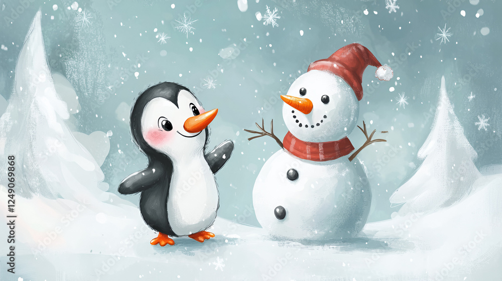 snowman on the snow snowman on the snow