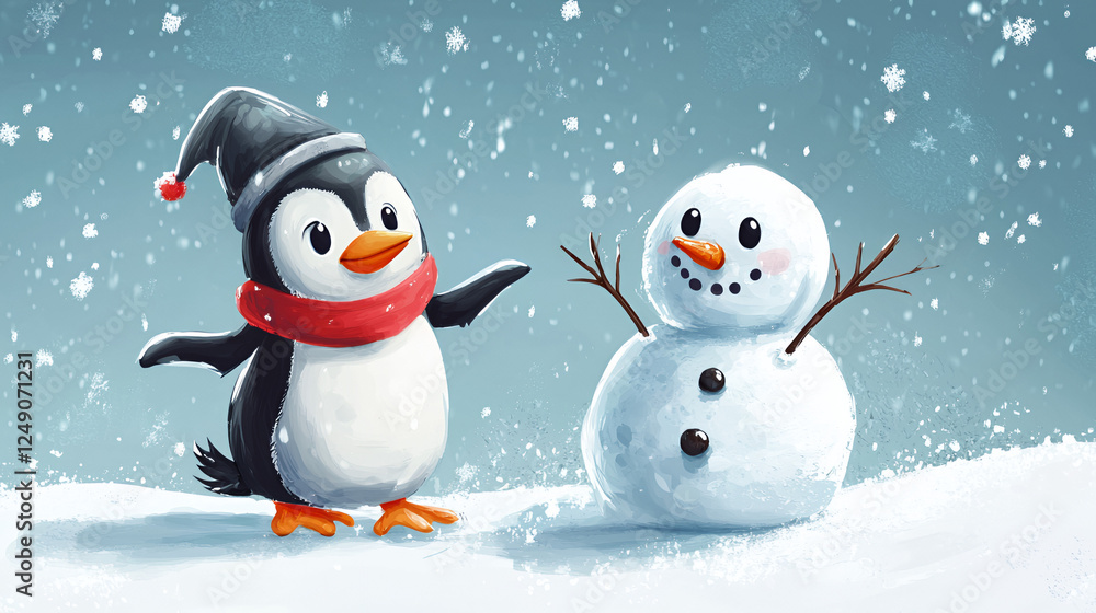 snowman on the snow snowman on the snow