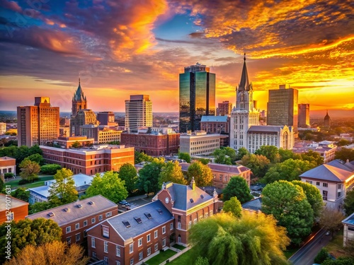 Lexington Kentucky Skyline Dusk Golden Hour Cityscape Panoramic View