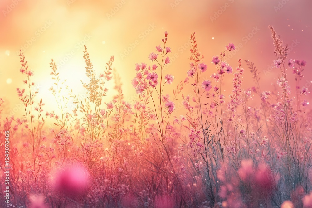 vibrant meadow bathed in the warm glow of a sunset with soft grasses swaying gently painted in pastel shades creating a serene and inviting nature scene vibrant meadow bathed in the warm glow of a sunset with soft grasses swaying gently painted in pastel shades creating a serene and inviting nature scene