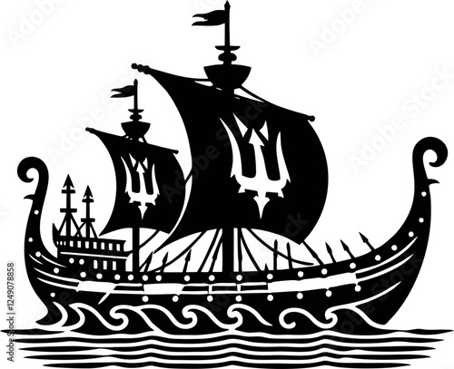 viking ship logo, journey to valhalla.