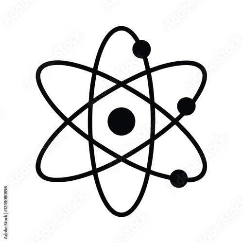 atom symbol on black background