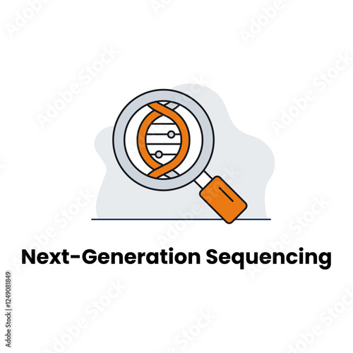 Next-Generation Sequencing Icon, DNA Analysis and Genomic Research Symbol