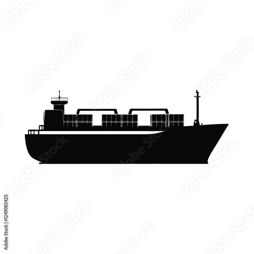 cargo ship isolated on white