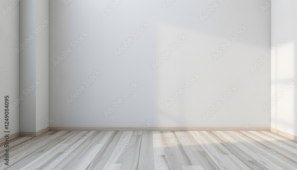 Empty room with a gray wall mockup. with white shades Empty room with a gray wall mockup. with white shades