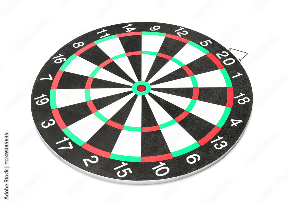 One dartboard isolated on white. Sports equipment One dartboard isolated on white. Sports equipment