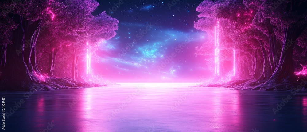 Quantum computing inspired frame with data visualization in a futuristic landscape with vivid colors and abstract designs Quantum computing inspired frame with data visualization in a futuristic landscape with vivid colors and abstract designs