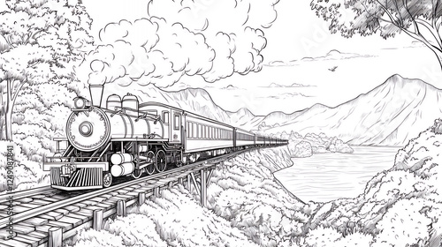 Wallpaper Mural steam train on the railway Torontodigital.ca