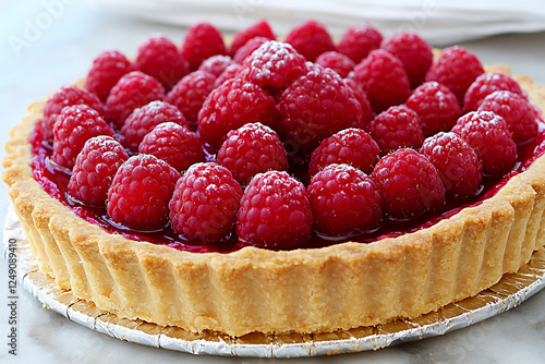  raspberry tart close-up photo