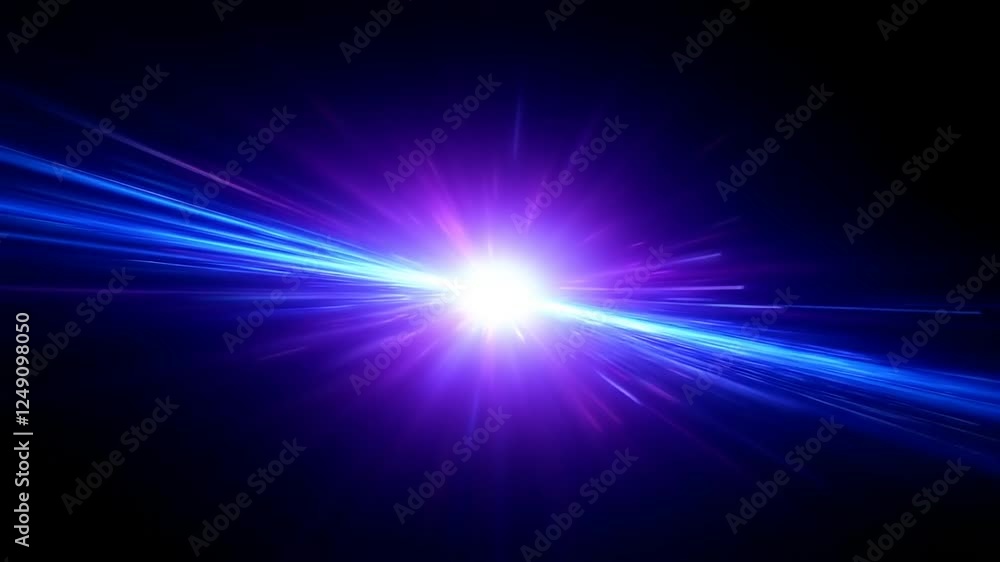 Glowing Blue Light Burst in Space